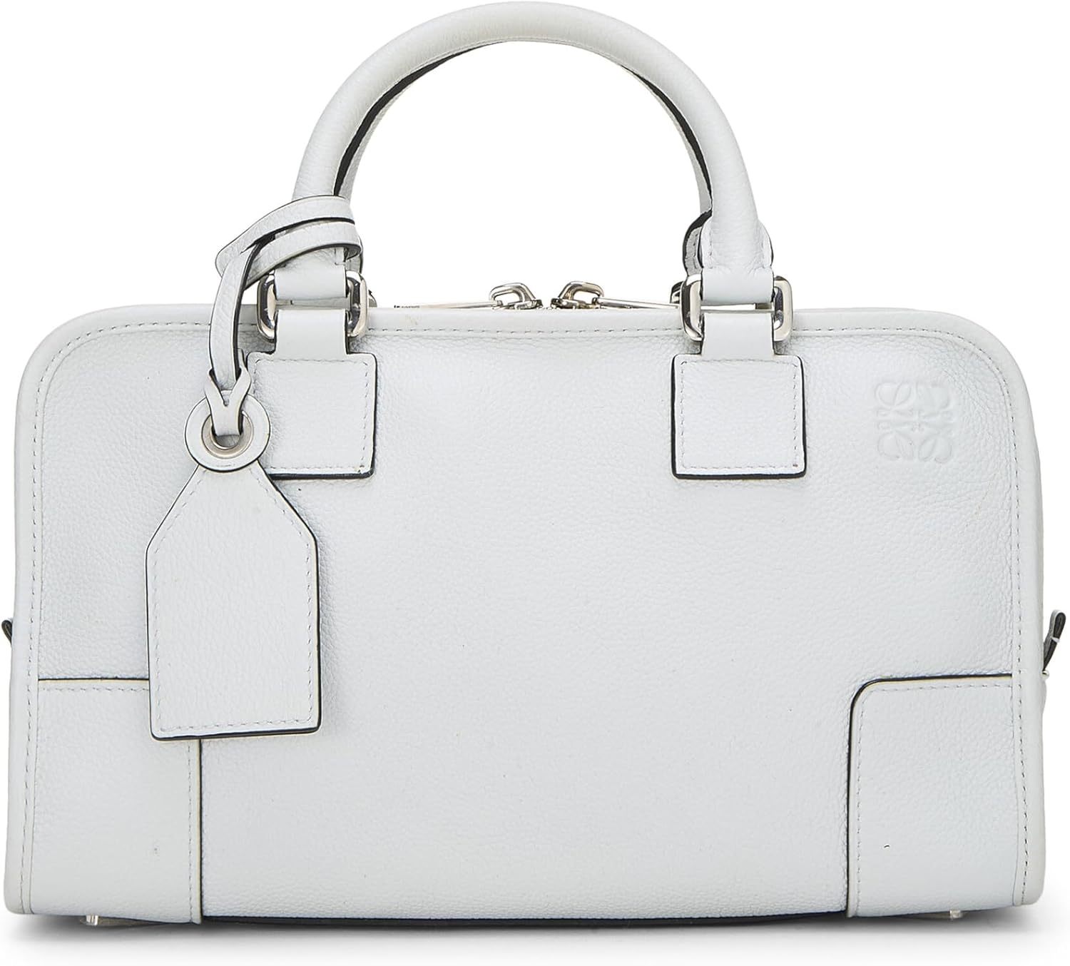 LOEWE PRE-LOVED WHITE LEATHER AMAZONA 28, BLUE