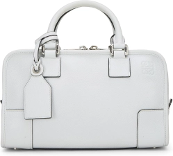 LOEWE PRE-LOVED WHITE LEATHER AMAZONA 28, BLUE