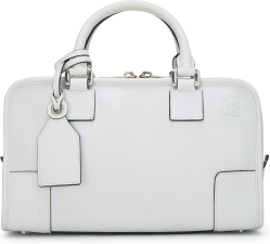 LOEWE PRE-LOVED WHITE LEATHER AMAZONA 28, BLUE