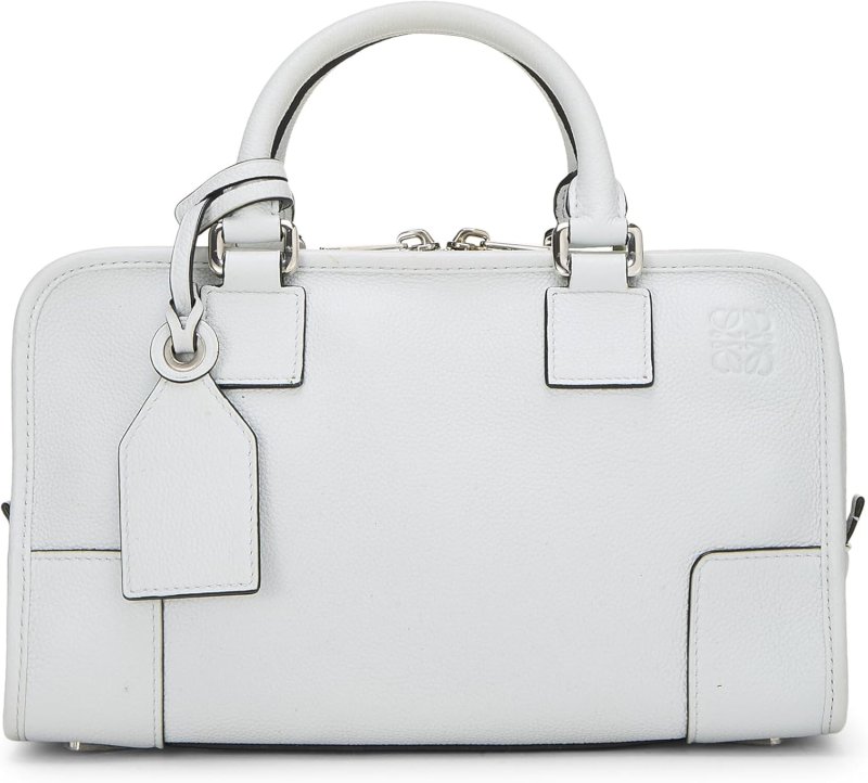 LOEWE PRE-LOVED WHITE LEATHER AMAZONA 28, BLUE