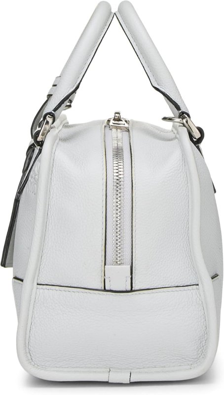 LOEWE PRE-LOVED WHITE LEATHER AMAZONA 28, BLUE