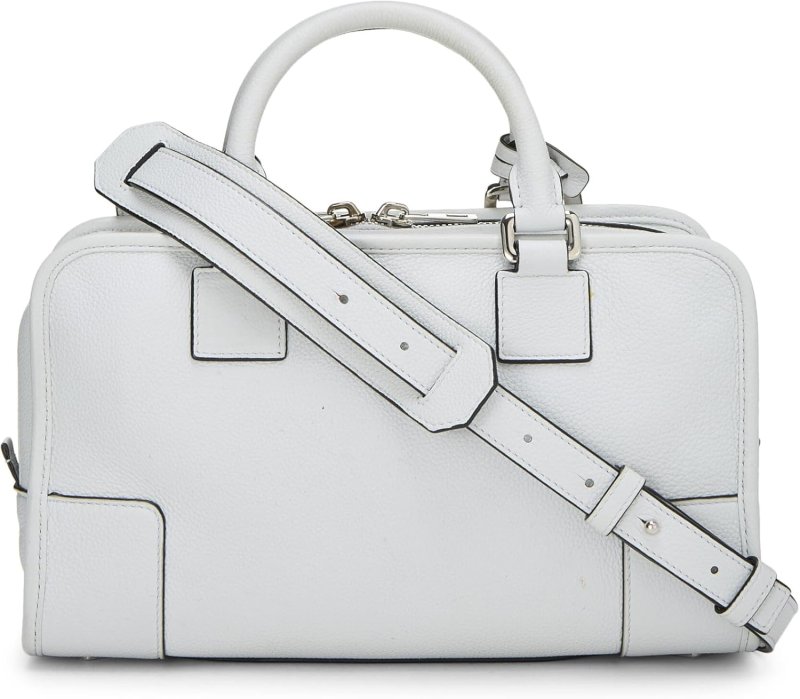 LOEWE PRE-LOVED WHITE LEATHER AMAZONA 28, BLUE