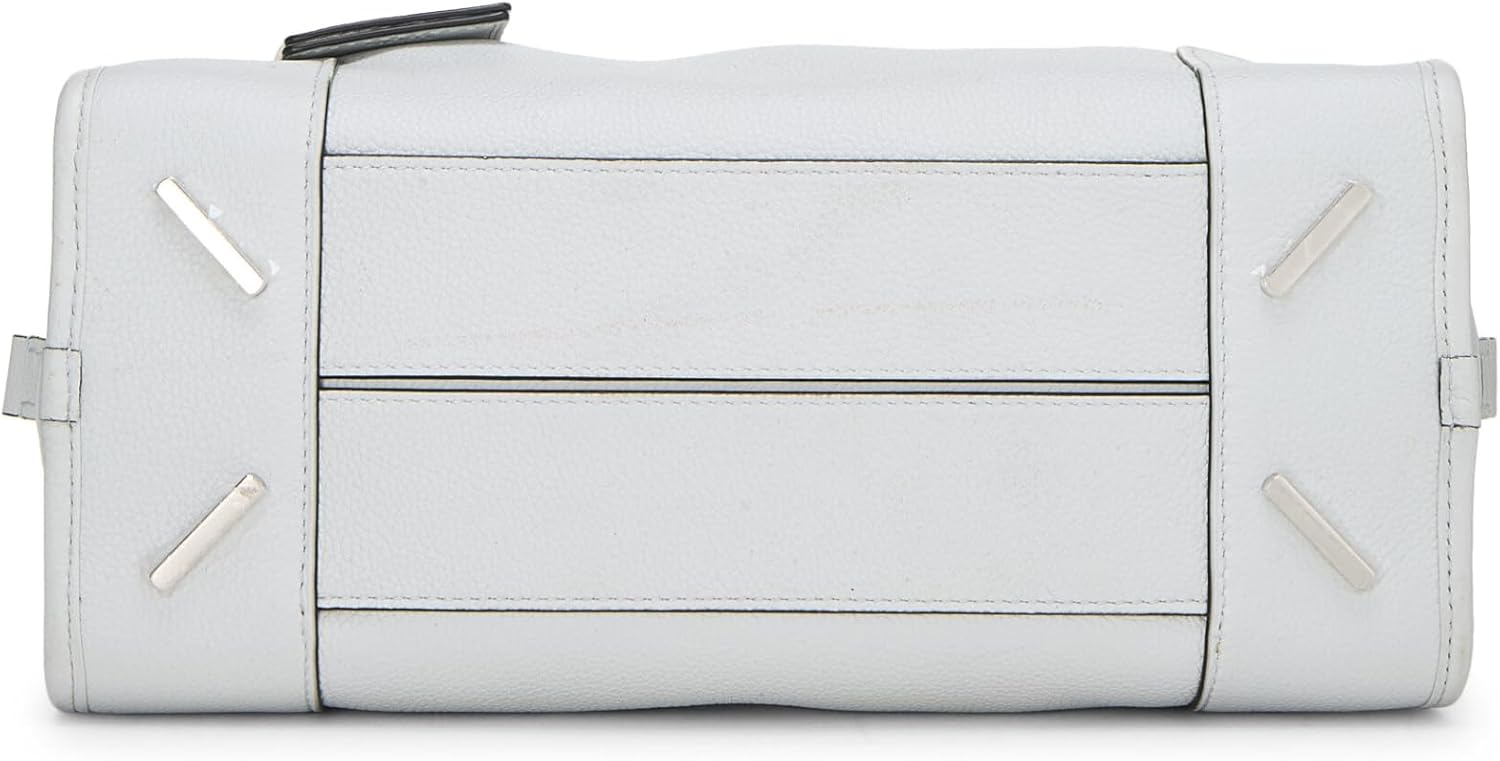 LOEWE PRE-LOVED WHITE LEATHER AMAZONA 28, BLUE