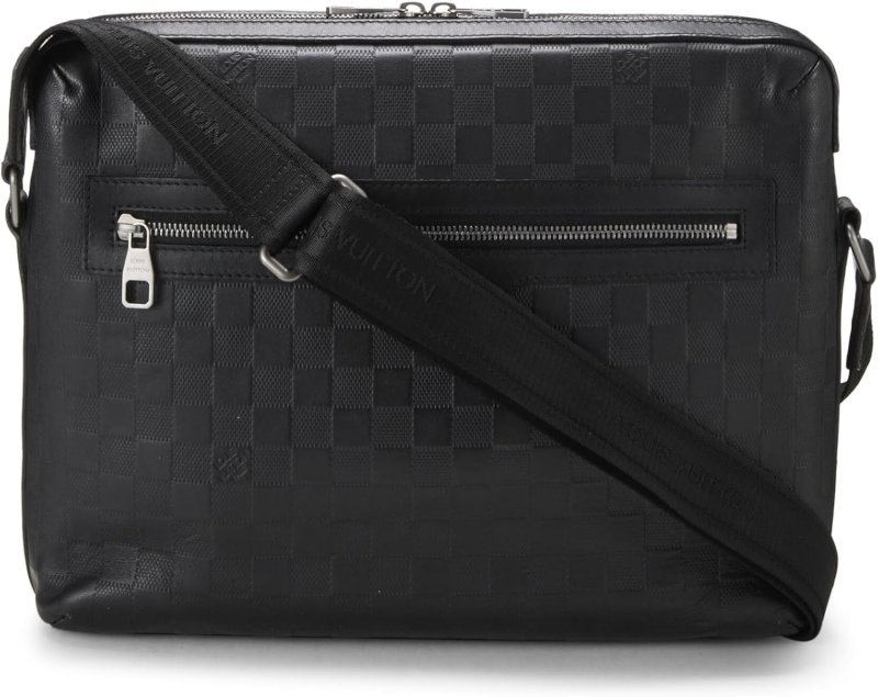 LOUIS VUITTON PRE-LOVED BLACK DAMIER INFINI CALYPSO MM, BLACK