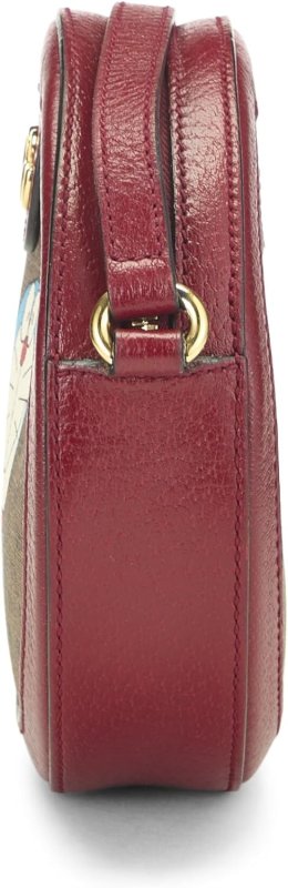 GUCCI PRE-LOVED DORAEMON X GUCCI COATED CANVAS OPHIDIA GG CROSSBODY BAG, RED
