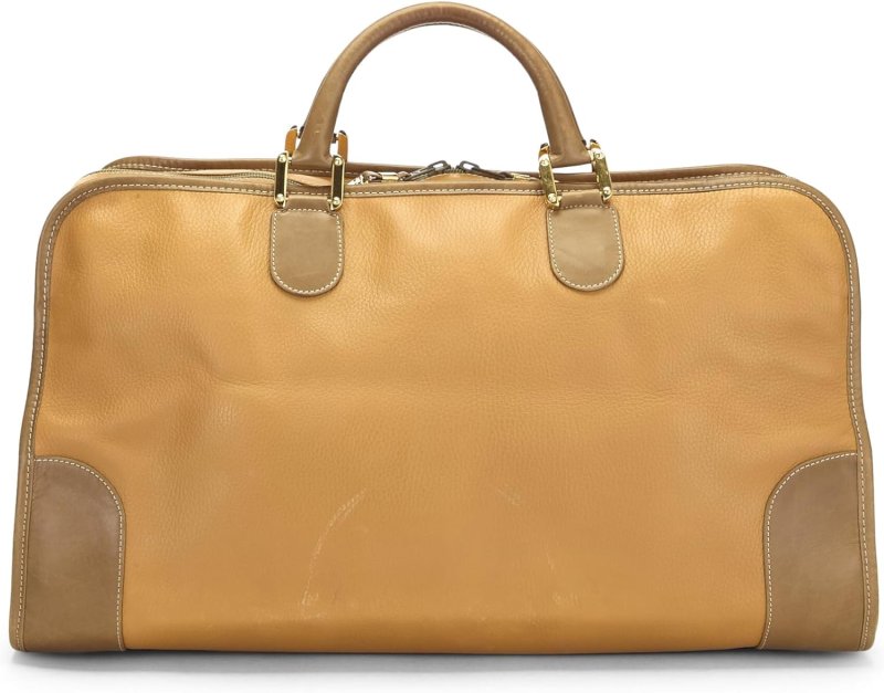 LOEWE PRE-LOVED BROWN LEATHER AMAZONA 50, BROWN