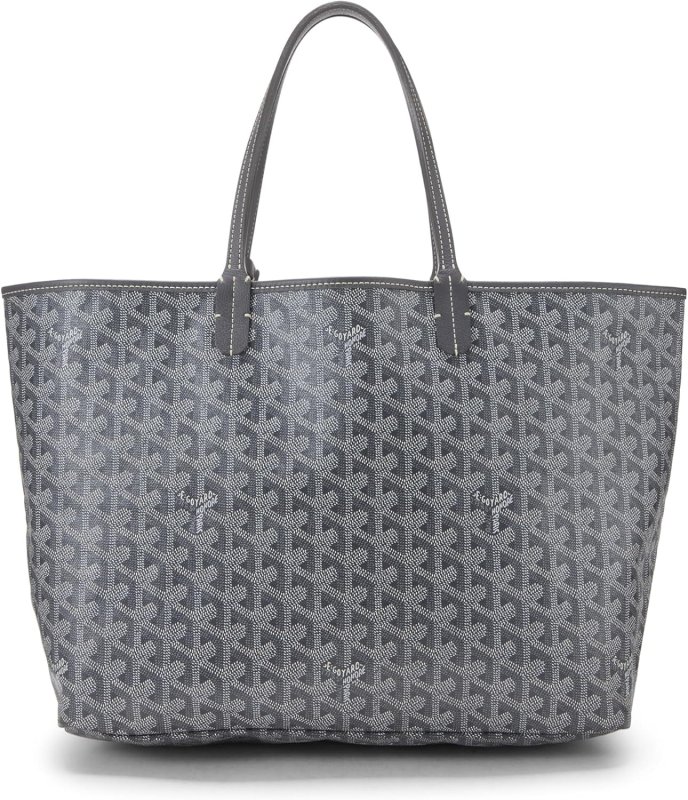 GOYARD PRE-LOVED GREY GOYARDINE CANVAS SAINT-LOUIS PM, GREY