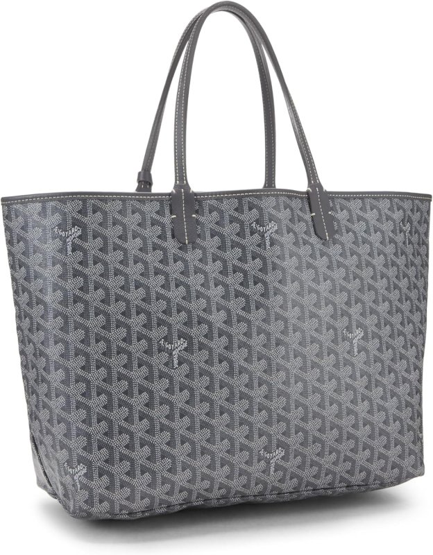 GOYARD PRE-LOVED GREY GOYARDINE CANVAS SAINT-LOUIS PM, GREY