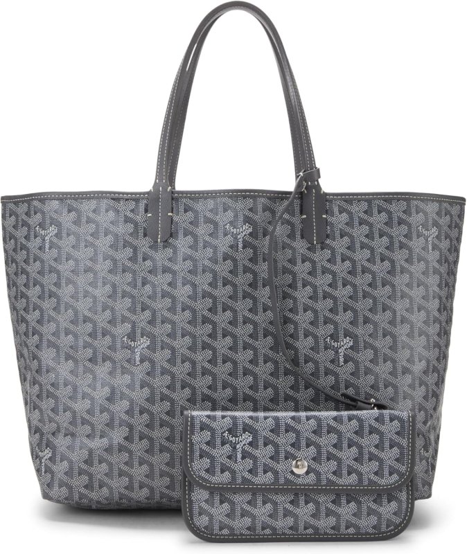 GOYARD PRE-LOVED GREY GOYARDINE CANVAS SAINT-LOUIS PM, GREY