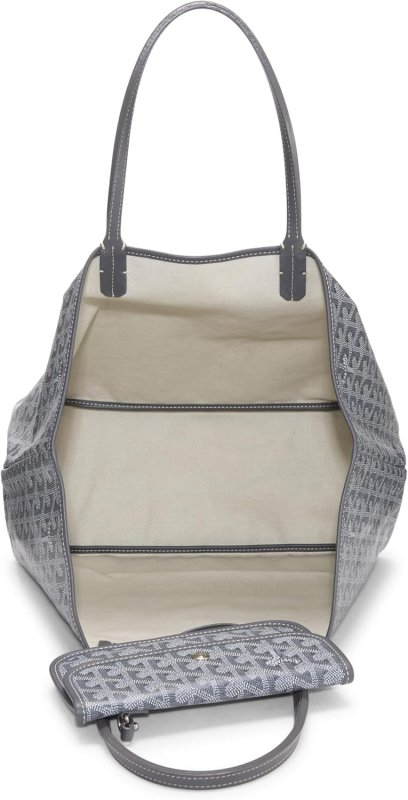 GOYARD PRE-LOVED GREY GOYARDINE CANVAS SAINT-LOUIS PM, GREY