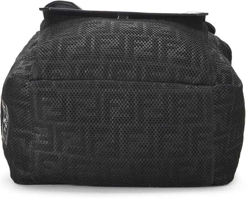 FENDI PRE-LOVED BLACK MESH ZUCCA BACKPACK, BLACK