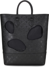 LOUIS VUITTON PRE-LOVED COMME DES GARCONS X LOUIS VUITTON BLACK MONOGRAM EMPREINTE BAG WITH HOLES, BLACK