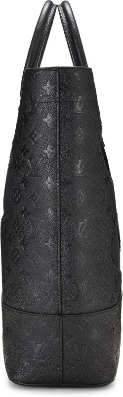 LOUIS VUITTON PRE-LOVED COMME DES GARCONS X LOUIS VUITTON BLACK MONOGRAM EMPREINTE BAG WITH HOLES, BLACK
