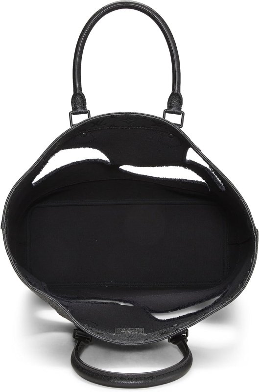 LOUIS VUITTON PRE-LOVED COMME DES GARCONS X LOUIS VUITTON BLACK MONOGRAM EMPREINTE BAG WITH HOLES, BLACK