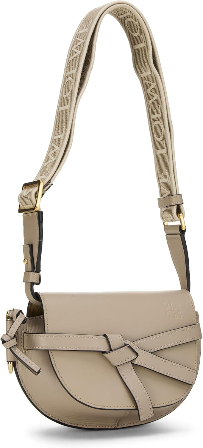 LOEWE, PRE-LOVED GREY CALFSKIN GATE DUAL BAG MINI, GREY ROLL OVER IMAGE TO ZOOM IN LOEWE PRE-LOVED GREY CALFSKIN GATE DUAL BAG MINI, GREY