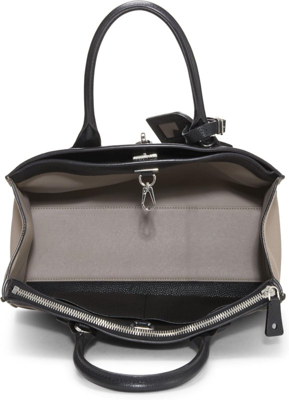 LOUIS VUITTON PRE-LOVED BEIGE & BLACK TWO-TONE CALFSKIN CITY STEAMER MM, BEIGE