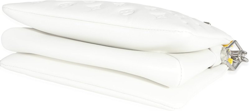 LOUIS VUITTON PRE-LOVED X YK WHITE MONOGRAM EMBOSSED PUFFY LAMBSKIN COUSSIN PM