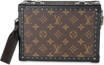 LOUIS VUITTON PRE-LOVED MONOGRAM MACASSAR CANVAS CLUTCH BOX TRUNK