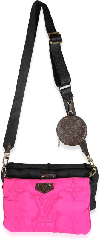 LOUIS VUITTON PRE-LOVED BLACK FUCHSIA ECONYL MONOGRAM MAXI MULTI POCHETTE ACCESSORIES