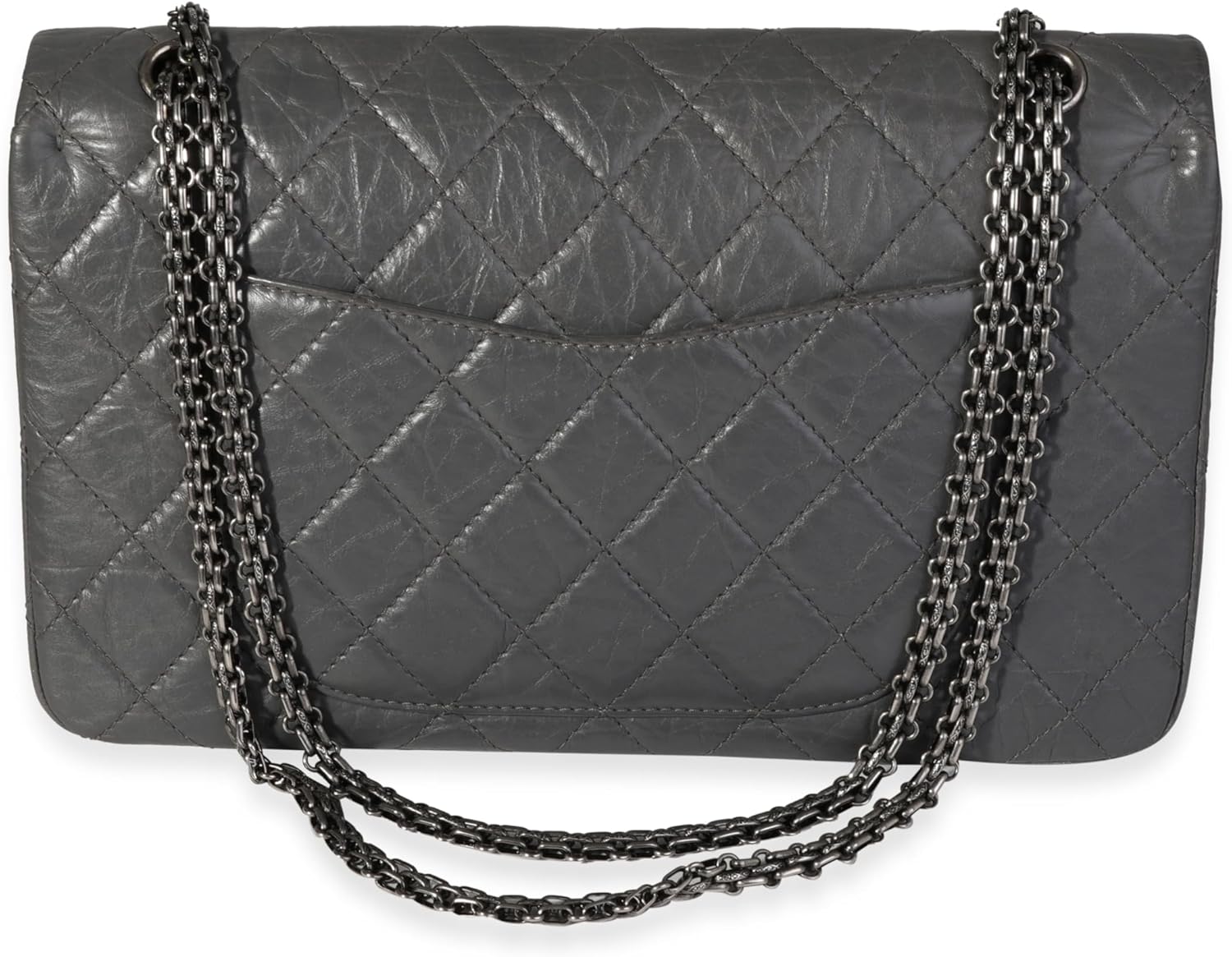 CHANEL PRE-LOVED GRAY QUILTED AGED CALFSKIN REISSUE 2.55 227 DOUBLE FLAP BAG
