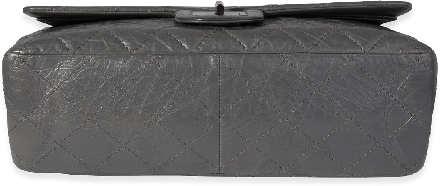 CHANEL PRE-LOVED GRAY QUILTED AGED CALFSKIN REISSUE 2.55 227 DOUBLE FLAP BAG