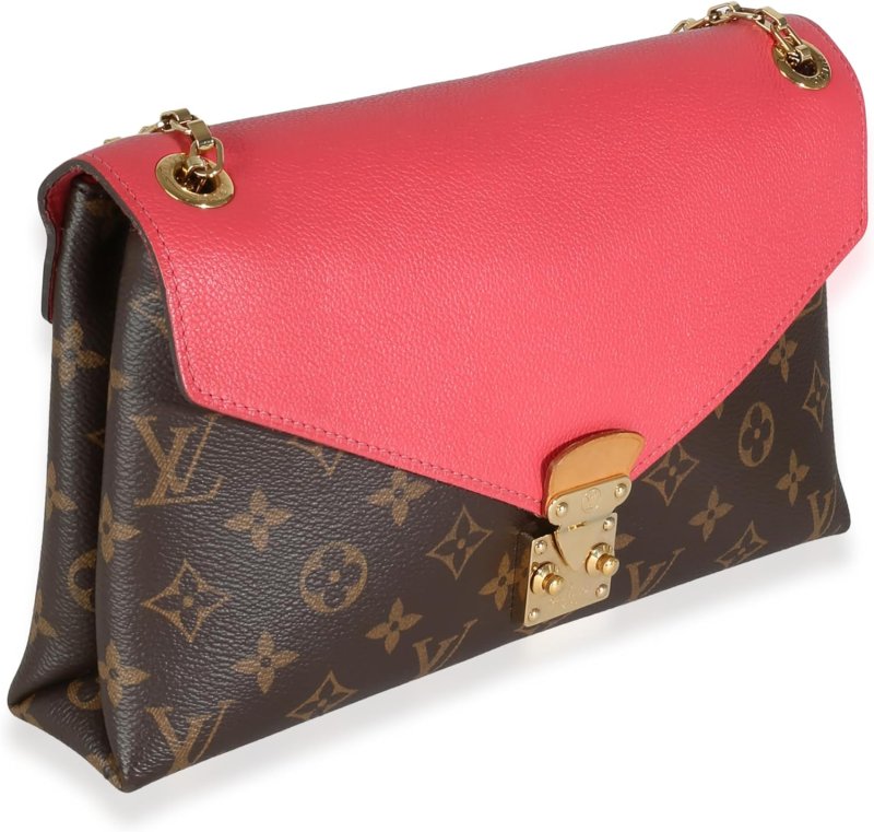LOUIS VUITTON PRE-LOVED ROSE LITCHI MONOGRAM CANVAS PALLAS CHAIN BAG