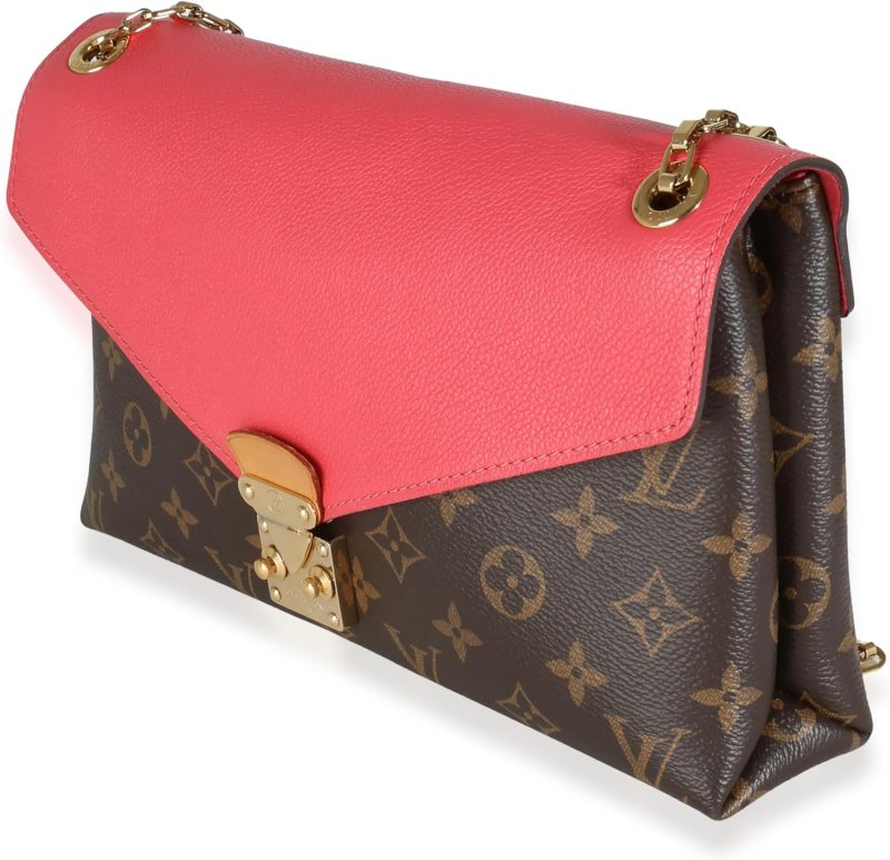LOUIS VUITTON PRE-LOVED ROSE LITCHI MONOGRAM CANVAS PALLAS CHAIN BAG