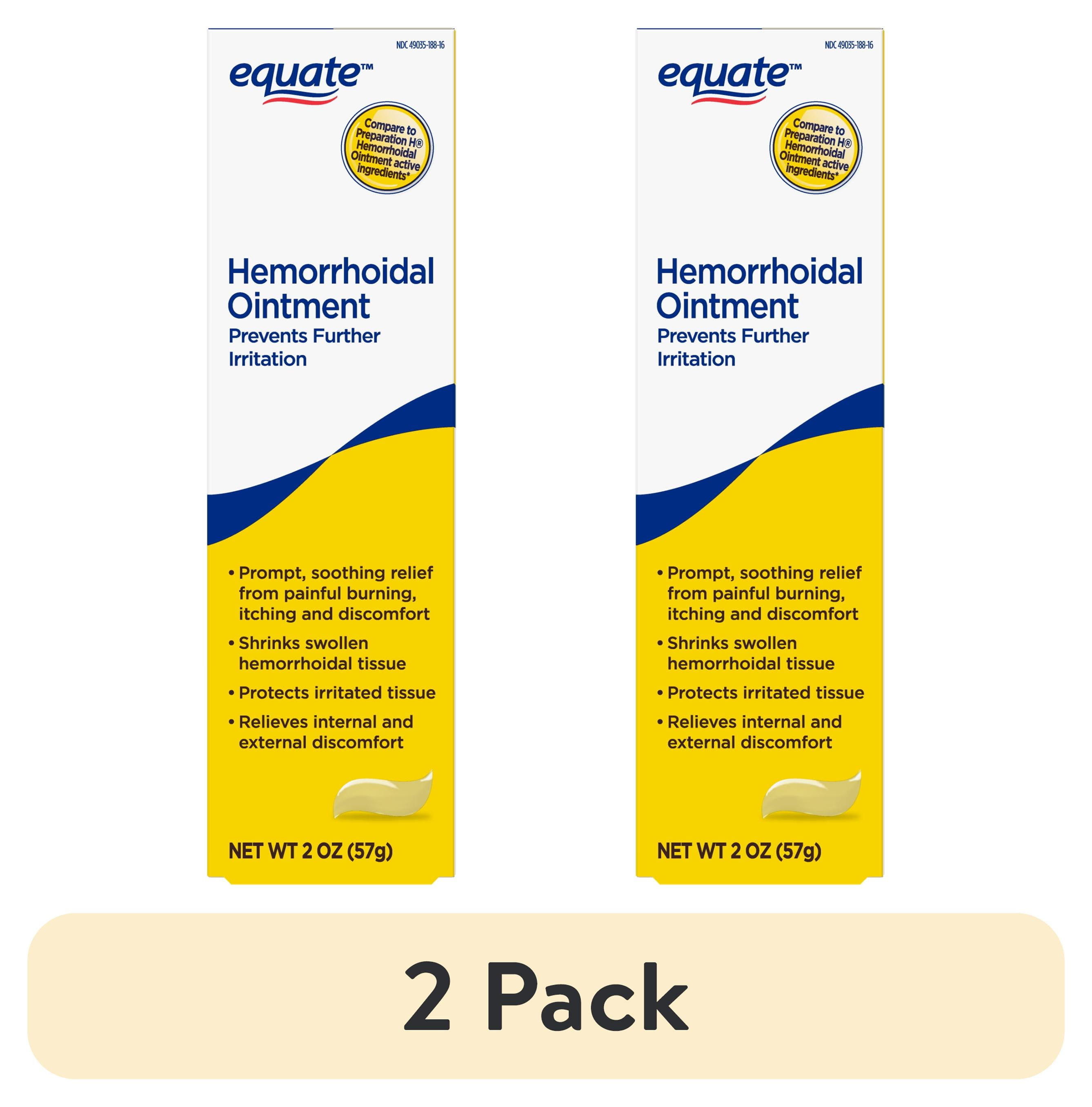 EQUATE HEMORRHOID OINTMENT FOR BURNING, ITCHING, AND DISCOMFORT RELIEF 2 OUNCES PACK OF 2