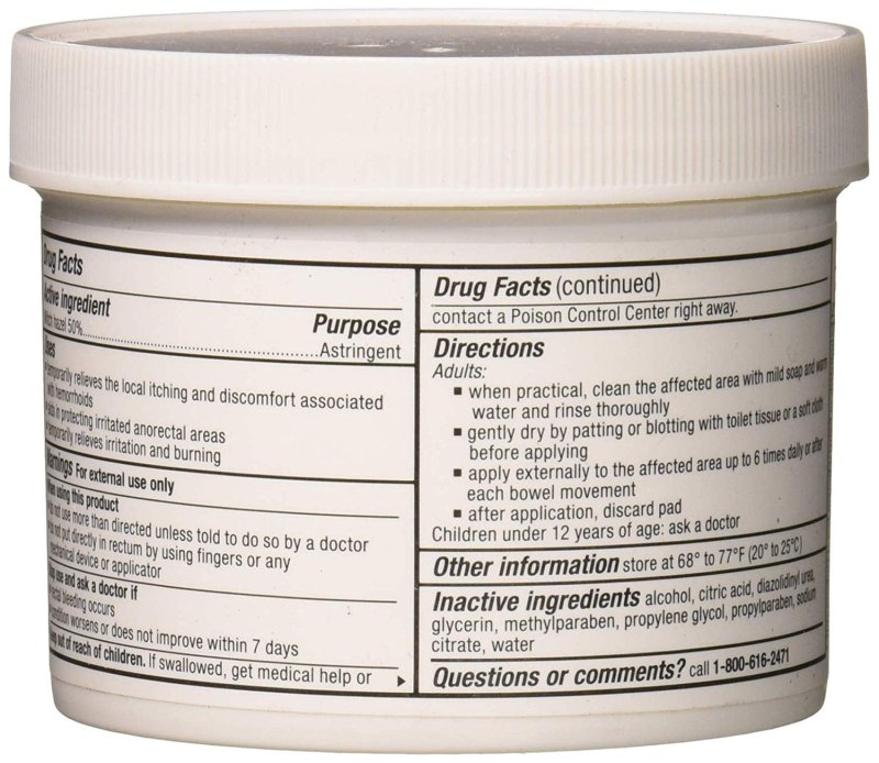 MAJOR MEDI-PADS TUCKS PADS WITCH HAZEL HEMORRHOIDAL PADS 100 JAR