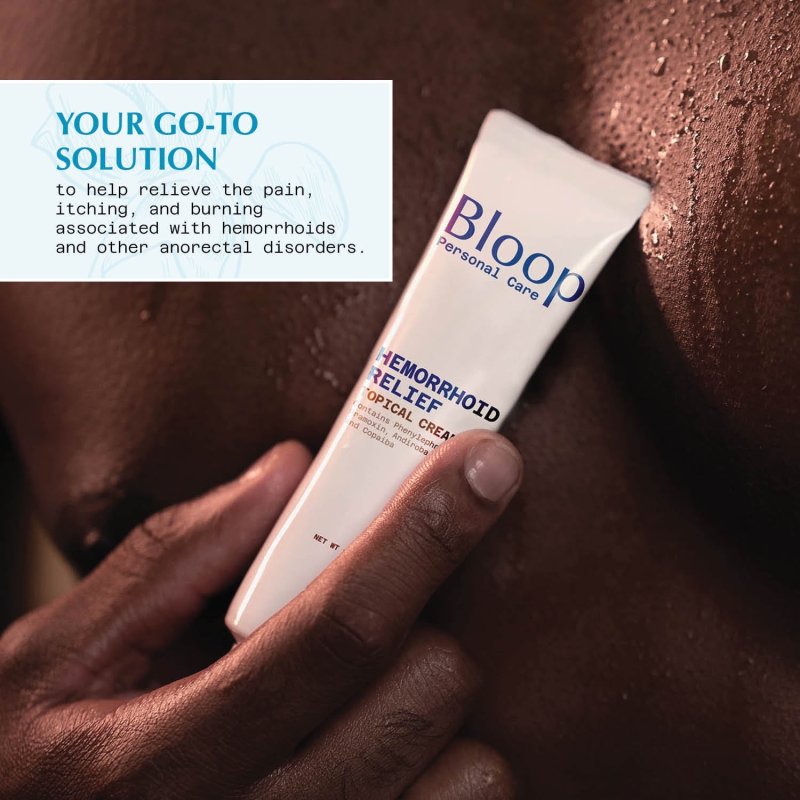 BLOOP HEMORRHOID RELIEF CREAM PHENYLEPHRINE PRAMOXINE ANDIROBA COPAIBA OILS MAX STRENGTH 1OZ