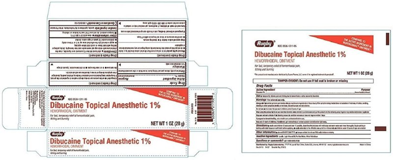 RUGBY  DIBUCAINE HEMORRHOIDAL OINTMENT 1% 1 OZ PACK OF 3