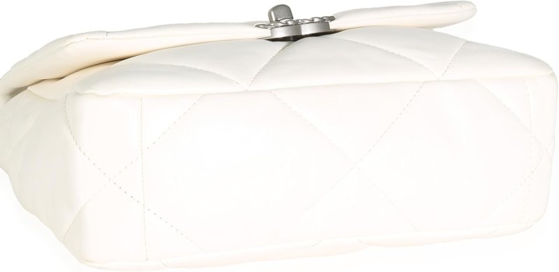 CHANEL PRE-LOVED WHITE QUILTED LAMBSKIN SMALL CHANEL, PRE-LOVED 19 FLAP BAG