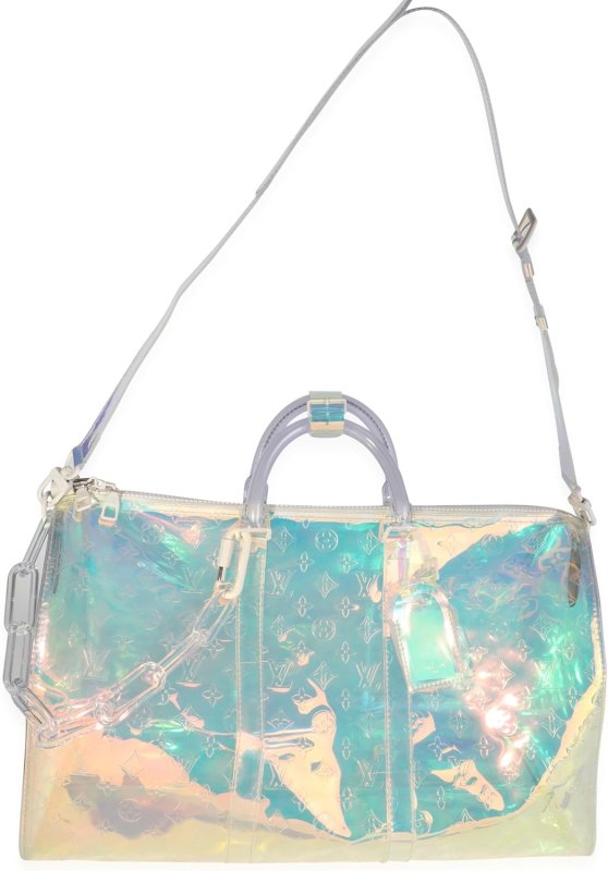 LOUIS VUITTON PRE-LOVED X VIRGIL ABLOH MONOGRAM PVC PRISM KEEPALL BANDOULIèRE 50