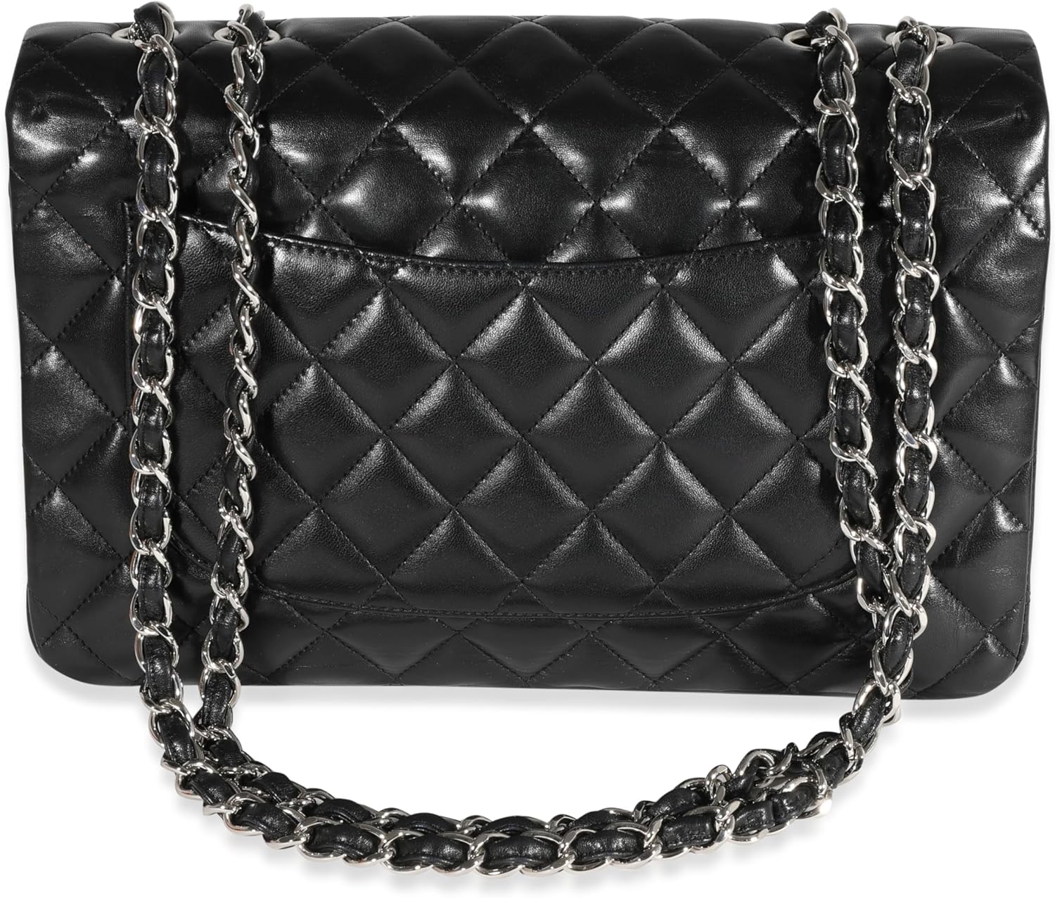 CHANEL PRE-LOVED BLACK QUILTED LAMBSKIN JUMBO CLASSIC SINGLE FLAP BAG