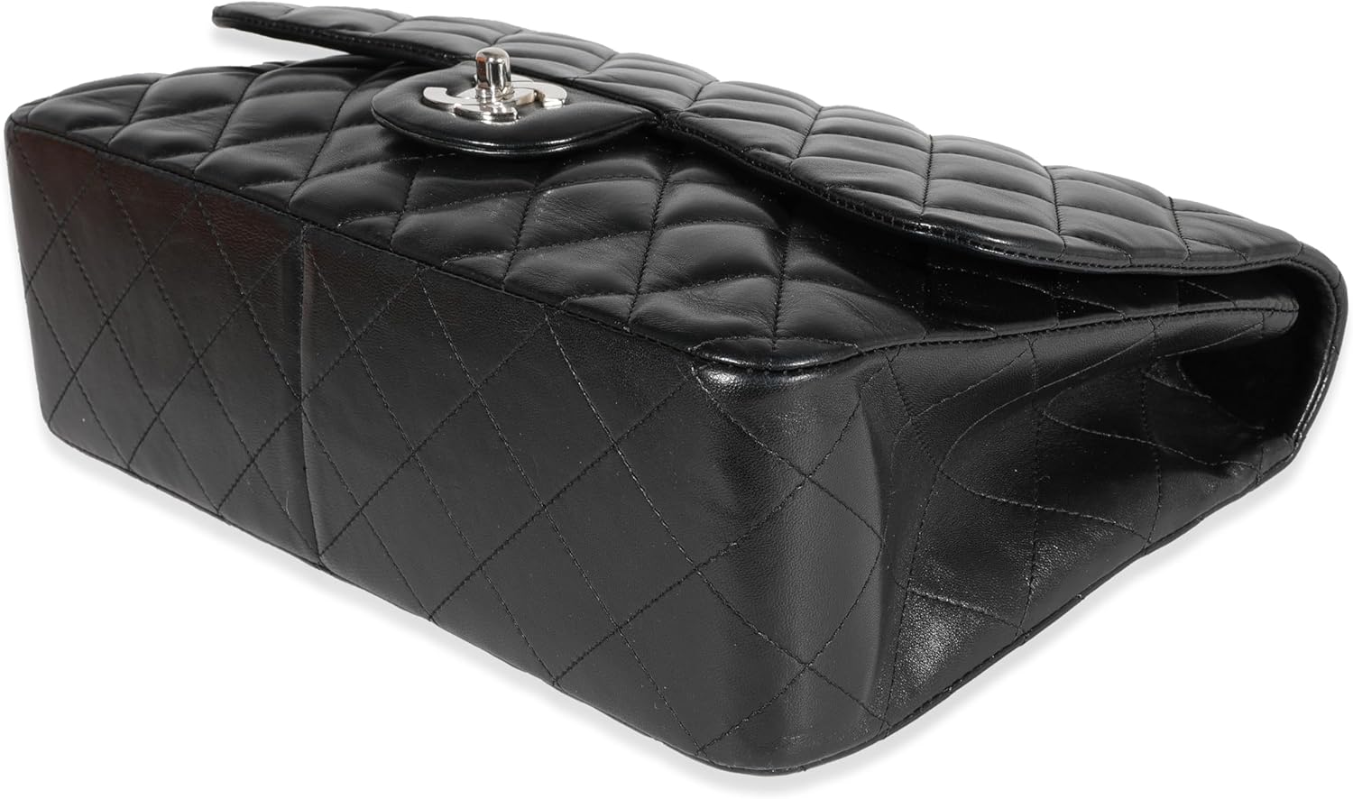 CHANEL PRE-LOVED BLACK QUILTED LAMBSKIN JUMBO CLASSIC SINGLE FLAP BAG