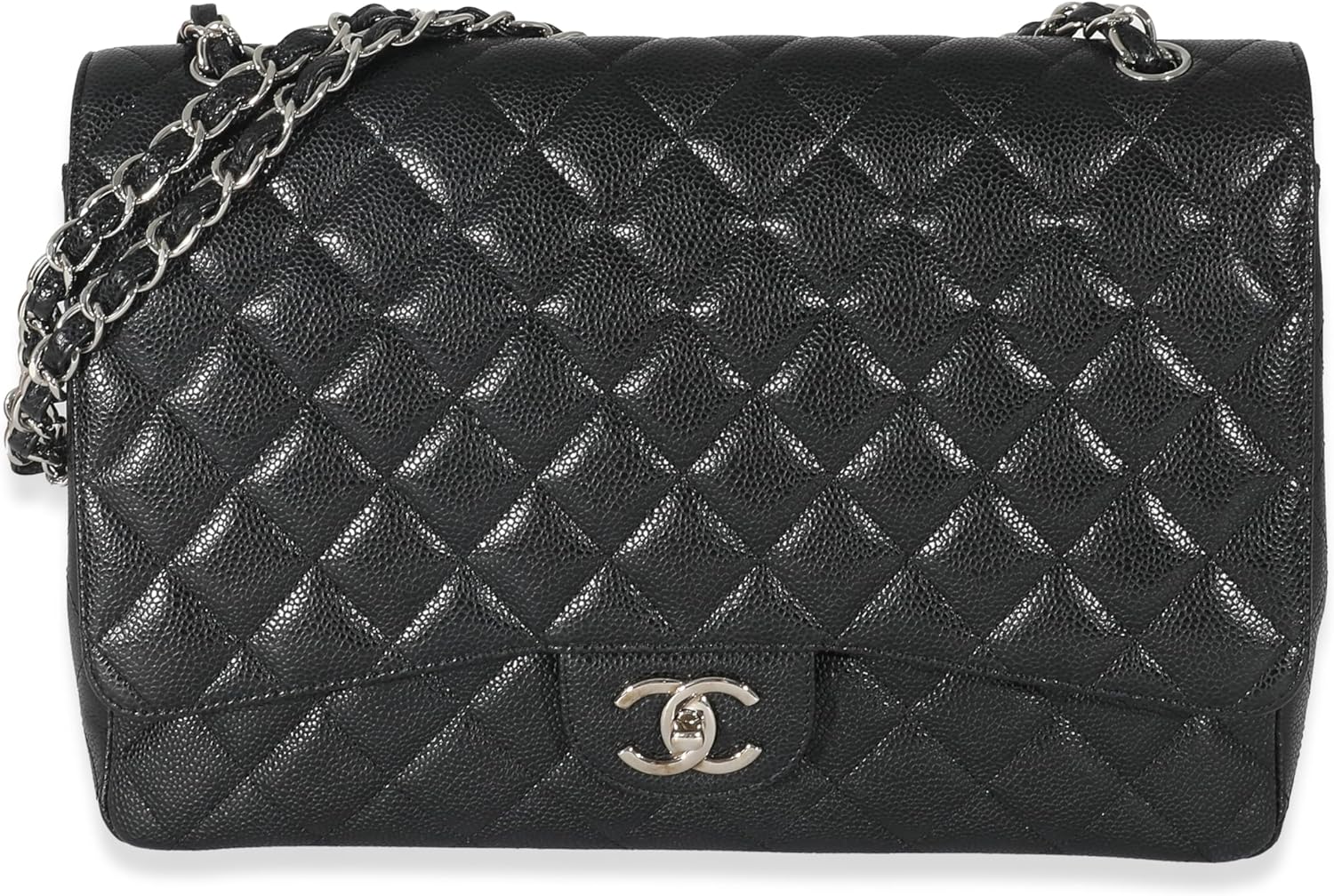 CHANEL PRE-LOVED BLACK QUILTED MAXI DOUBLE FLAP BAG