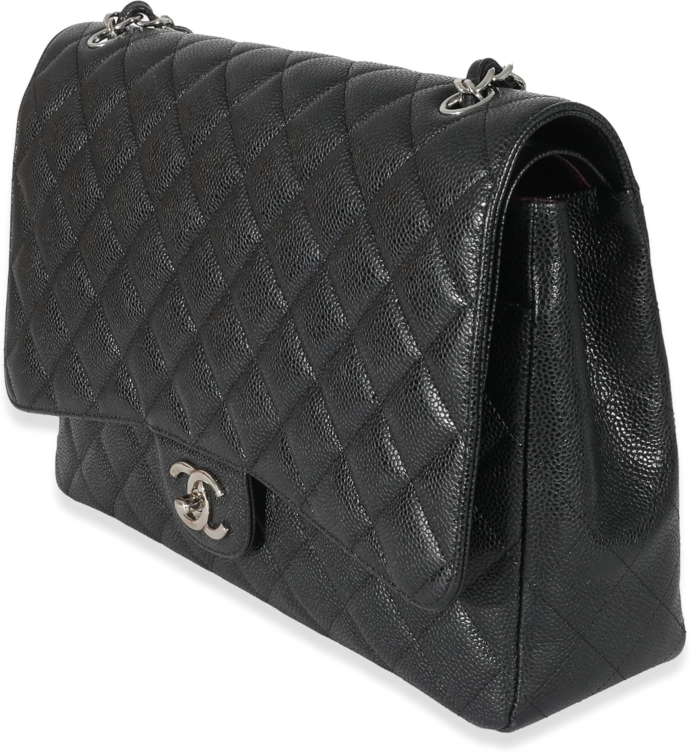 CHANEL PRE-LOVED BLACK QUILTED MAXI DOUBLE FLAP BAG