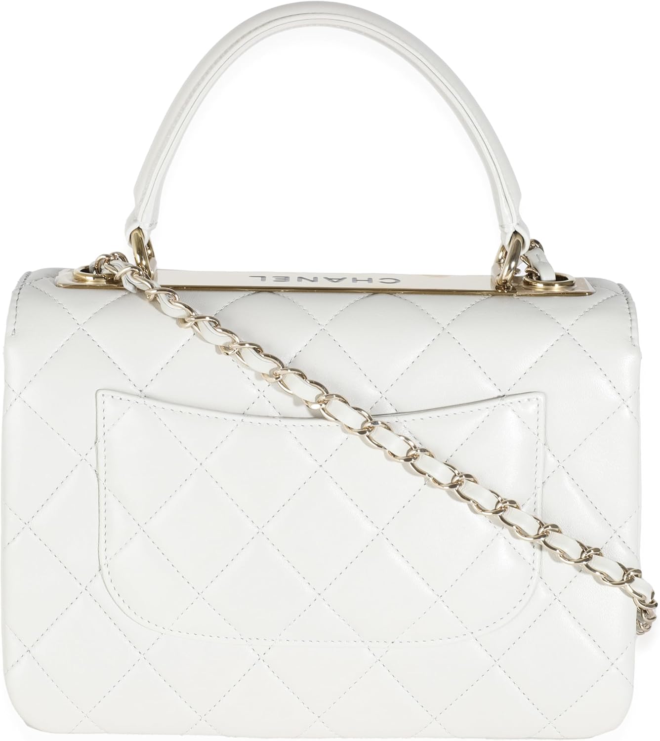 CHANEL PRE-LOVED GREY QUILTED LAMBSKIN SMALL TRENDY CC TOP HANDLE FLAP BAG