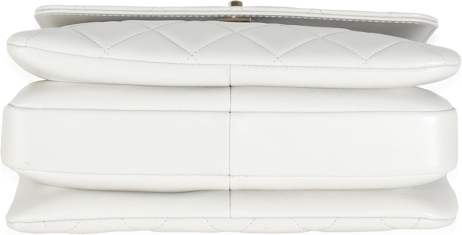 CHANEL PRE-LOVED GREY QUILTED LAMBSKIN SMALL TRENDY CC TOP HANDLE FLAP BAG