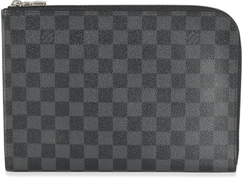 LOUIS VUITTON PRE-LOVED DAMIER GRAPHITE CANVAS POCHETTE JOUR PM