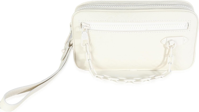 LOUIS VUITTON PRE-LOVED WHITE MONOGRAM TAURILLON POCHETTE VOLGA