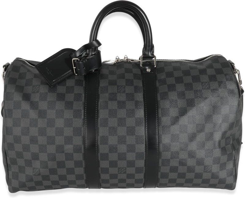 LOUIS VUITTON PRE-LOVED DAMIER GRAPHITE CANVAS KEEPALL BANDOULIèRE 45