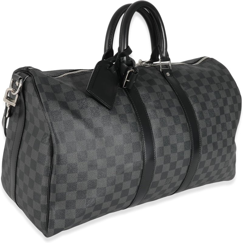 LOUIS VUITTON PRE-LOVED DAMIER GRAPHITE CANVAS KEEPALL BANDOULIèRE 45