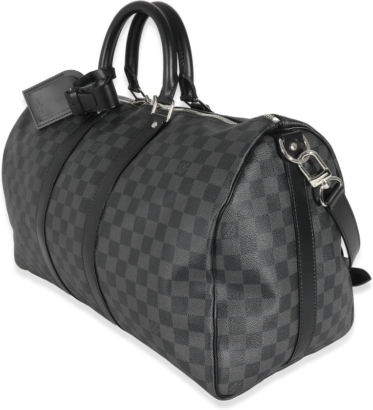 LOUIS VUITTON PRE-LOVED DAMIER GRAPHITE CANVAS KEEPALL BANDOULIèRE 45