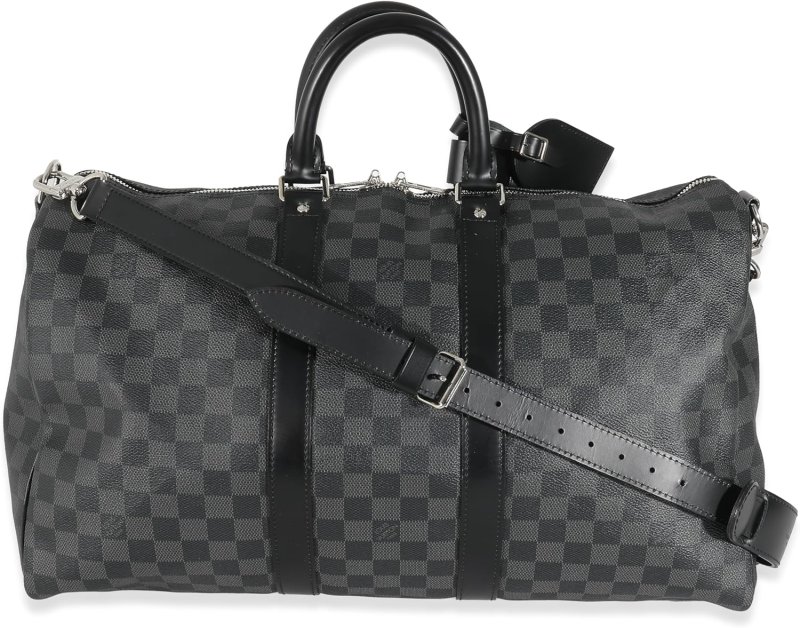 LOUIS VUITTON PRE-LOVED DAMIER GRAPHITE CANVAS KEEPALL BANDOULIèRE 45