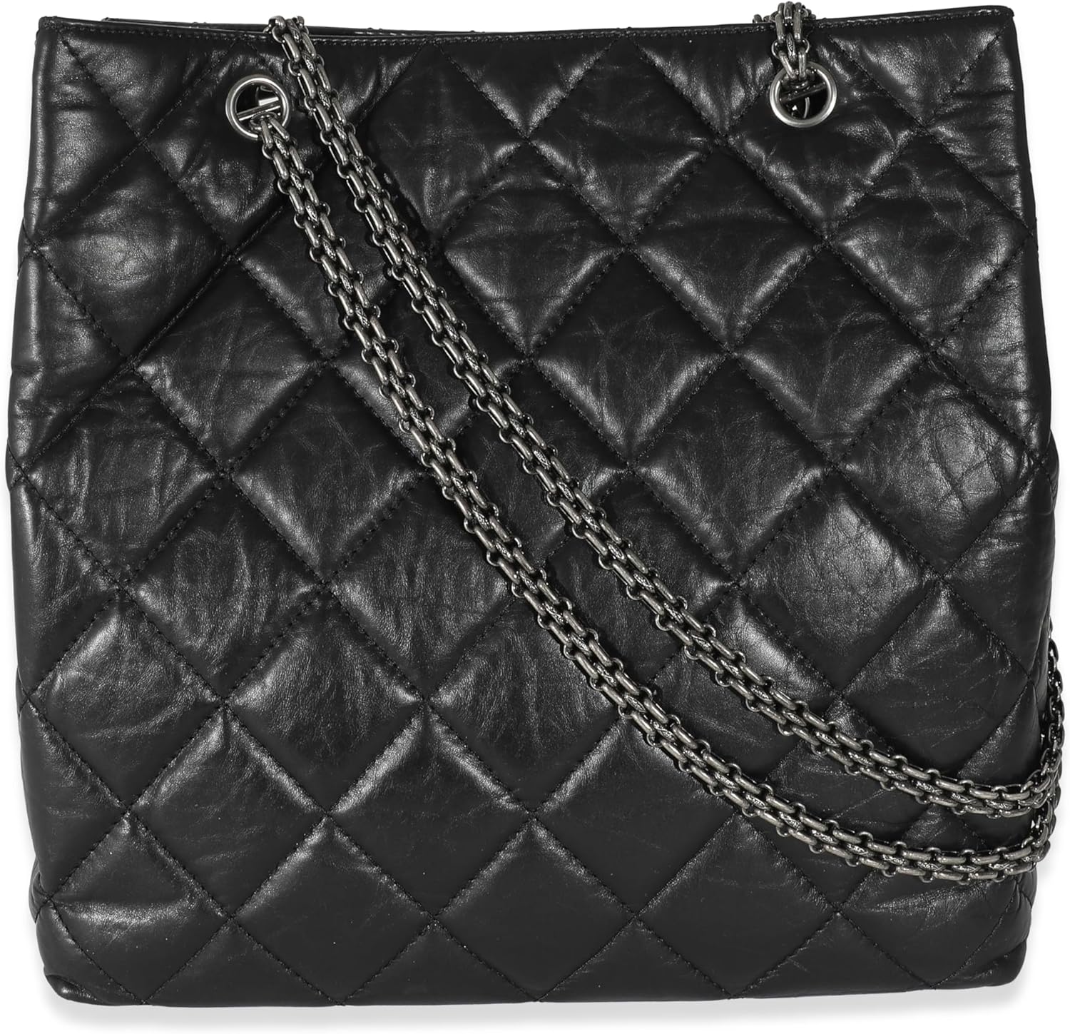 CHANEL PRE-LOVED BLACK CALFSKIN TALL 2.55 REISSUE TOTE