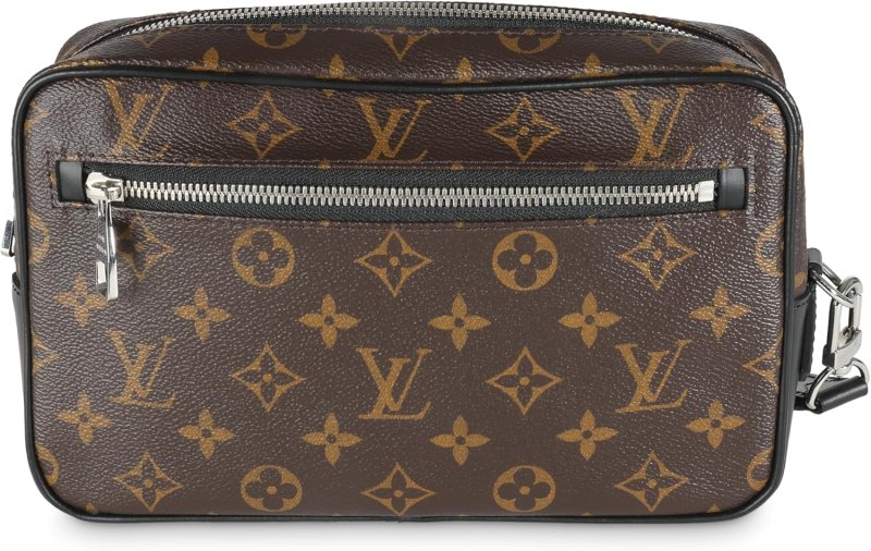 LOUIS VUITTON PRE-LOVED MONOGRAM MACASSAR CANVAS KASAI CLUTCH