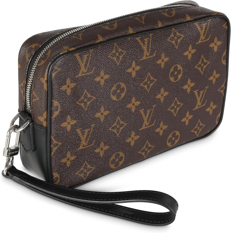 LOUIS VUITTON PRE-LOVED MONOGRAM MACASSAR CANVAS KASAI CLUTCH