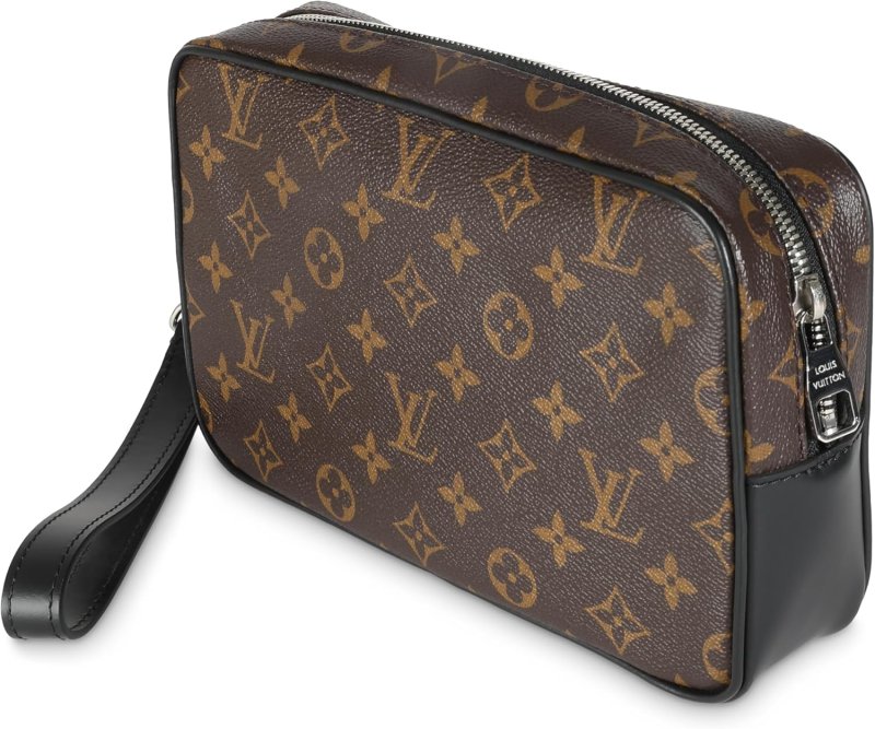 LOUIS VUITTON PRE-LOVED MONOGRAM MACASSAR CANVAS KASAI CLUTCH