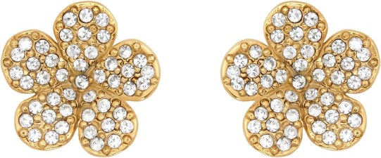 OSCAR DE LA RENTA CRYSTAL FLOWER STUD EARRINGS